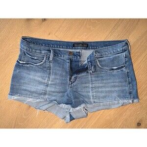 Abercrombie&Fitch Sz W30 L2 Womens Blue Cotton Blend Hot Pants Stretch Shorts
